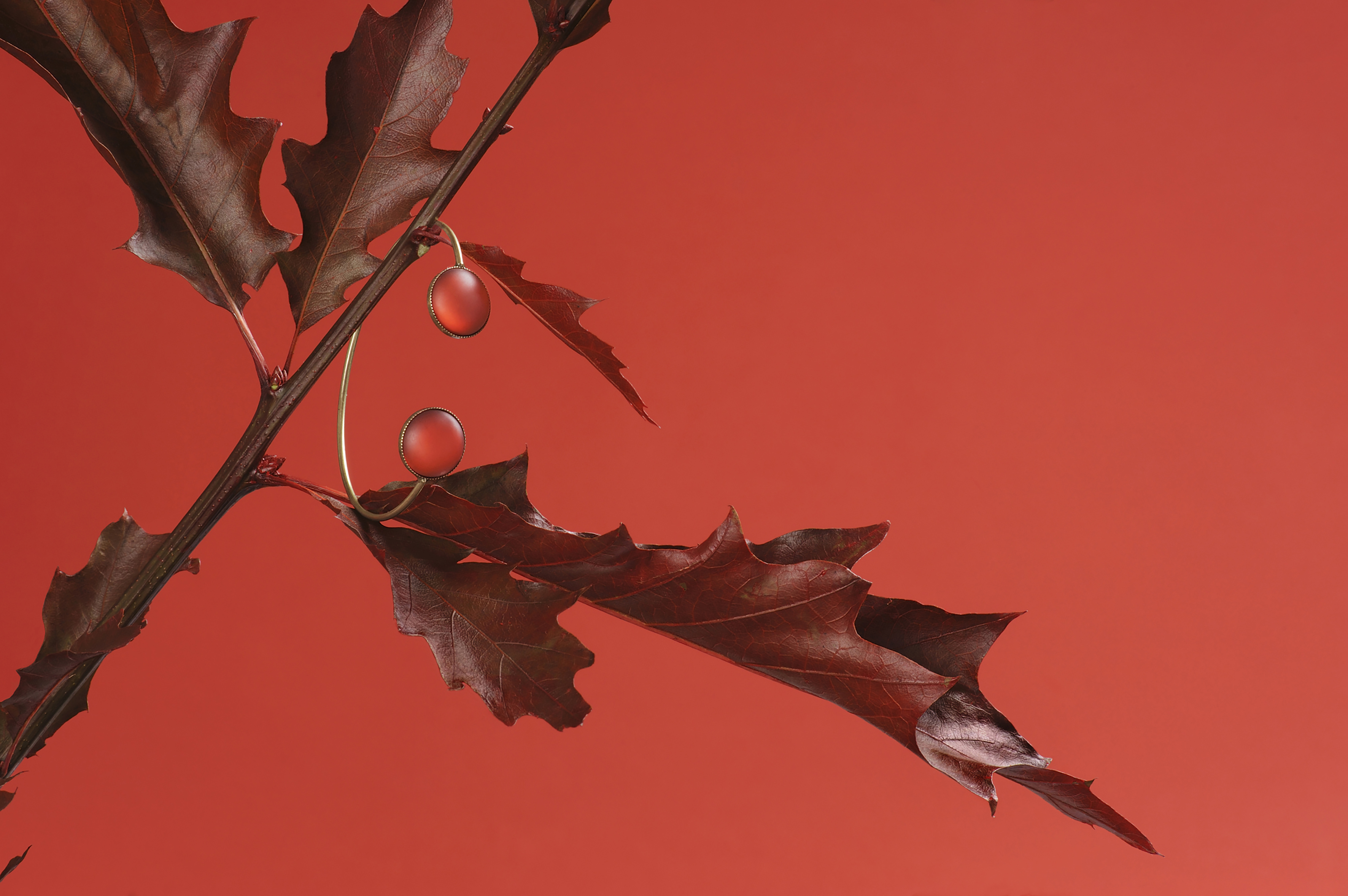 Bijoux, nature morte, or, red