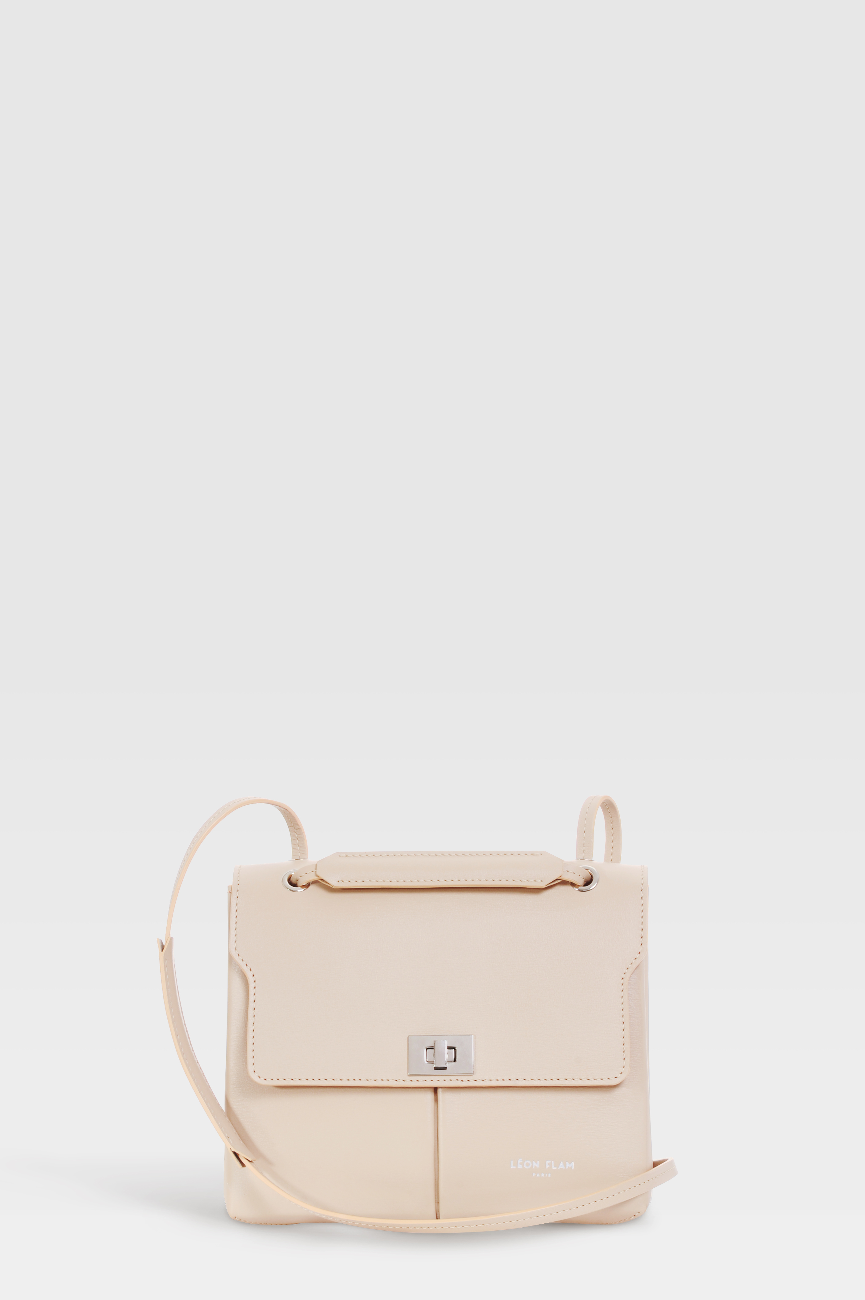 Leon-Flam; Sac; Beige; Cuir; Made-in-France; mode; fashion; noir; accessoire-mode